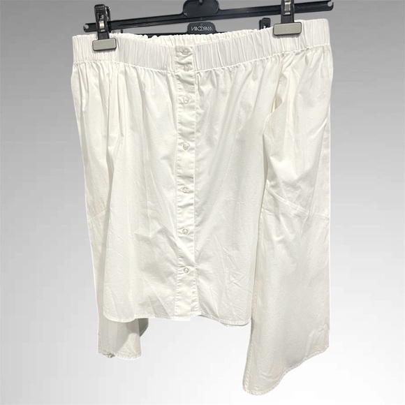 Hugo Boss Size 8- White Off Shoulder Dres Shirt, Flared Sleeve, Like New - Picture 2 of 2